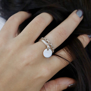 Double bague chaine - Argent 925 - Olympe Double bague chaine - Argent 925 - Olympe