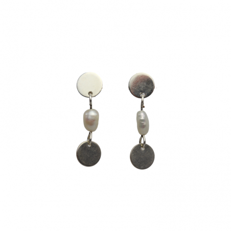 Boucles d'oreilles en argent 925 et perle d'eau douce - Perle