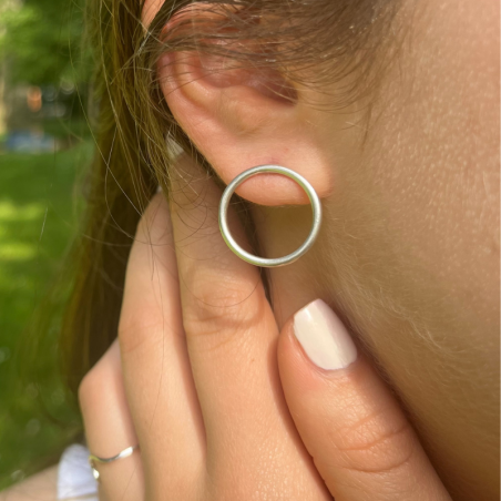 Boucles d'oreilles cercle en argent 925 - Hailey