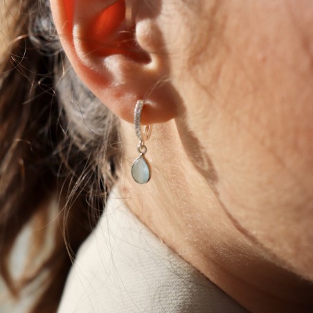 Boucles d'oreilles argent 925 et zirconium - Apolline