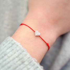 Valentine, bracelet en nylon avec coeur zirconium