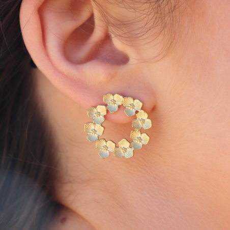 Boucles d'oreilles couronne de fleurs - Fleur