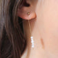 Boucles d'oreilles chaine fine et perles d'eau douce - Emma