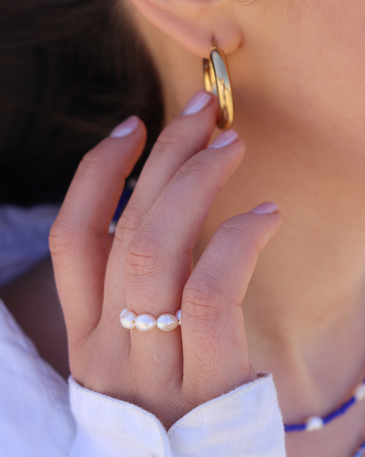 Bague avec perles d'eau douce - Satine