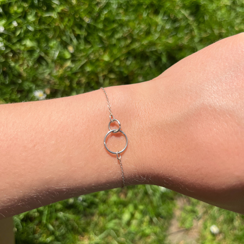 Bracelet double cercles en Argent 925 - Cléa