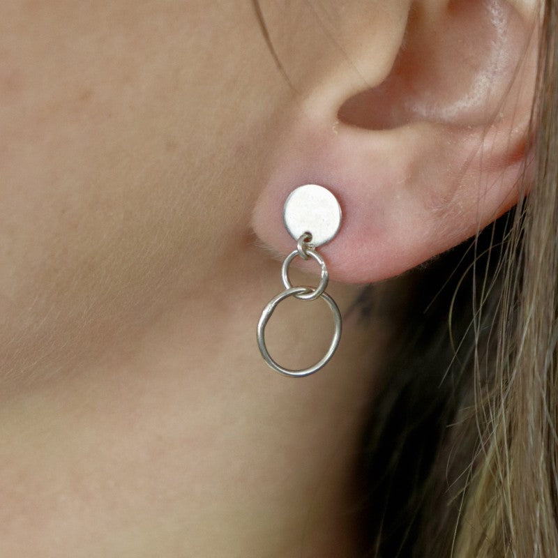 Boucles D'oreilles Double Cercles En Argent 925 - Cléa